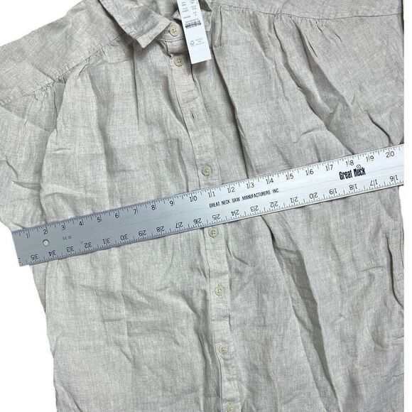 J Crew Dress Womens S Beige Irish Linen Relaxed Short Sleeve Baird‎ McNutt - Picture 6 of 10